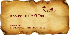 Kapusi Alfréda névjegykártya